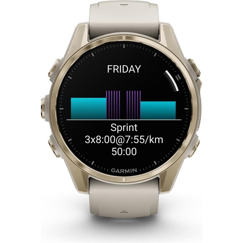 Träningsklocka Garmin Fenix 8 Amoled Sapphire 43mm gold/grey