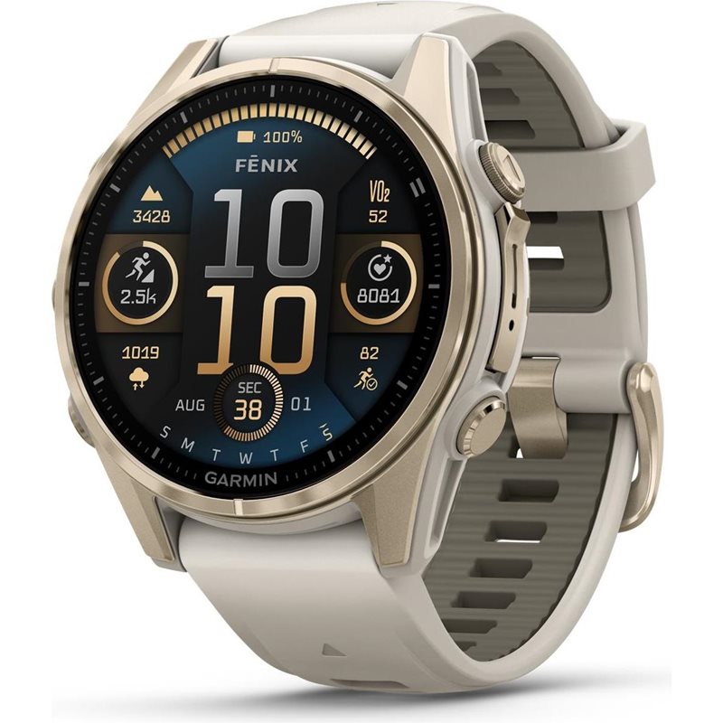 Träningsklocka Garmin Fenix 8 Amoled Sapphire 43mm gold/grey