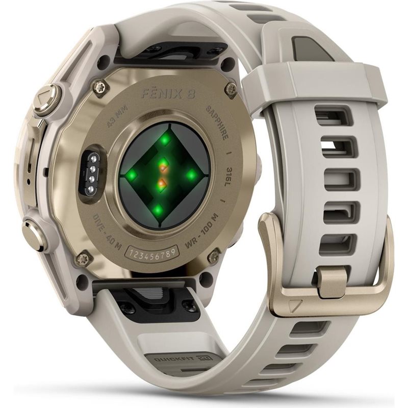 Träningsklocka Garmin Fenix 8 Amoled Sapphire 43mm gold/grey