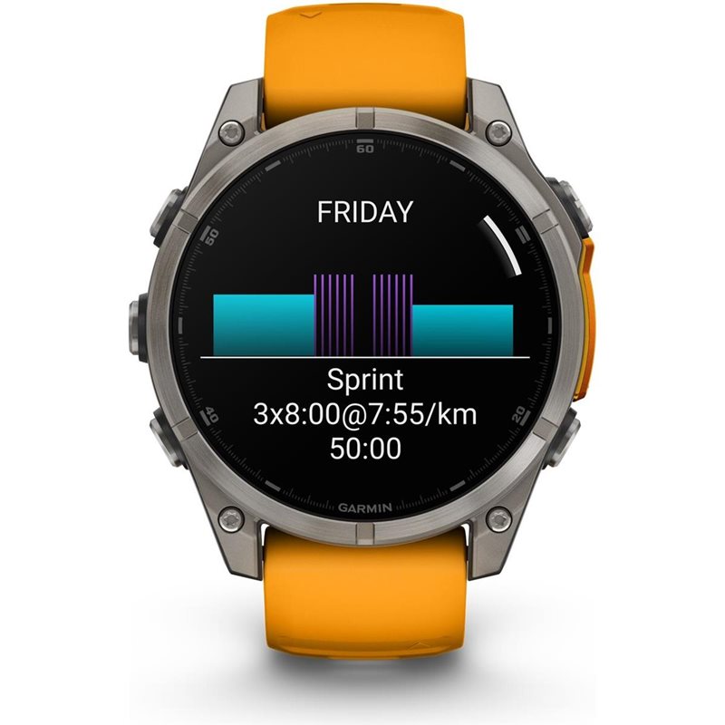 Träningsklocka Garmin Fenix 8 Amoled Sapphire 47mm grey/orange