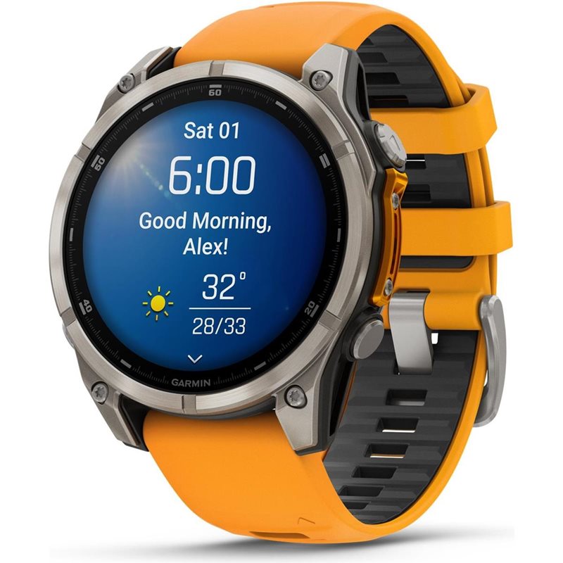 Träningsklocka Garmin Fenix 8 Amoled Sapphire 47mm grey/orange