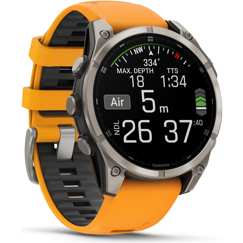 Träningsklocka Garmin Fenix 8 Amoled Sapphire 47mm grey/orange