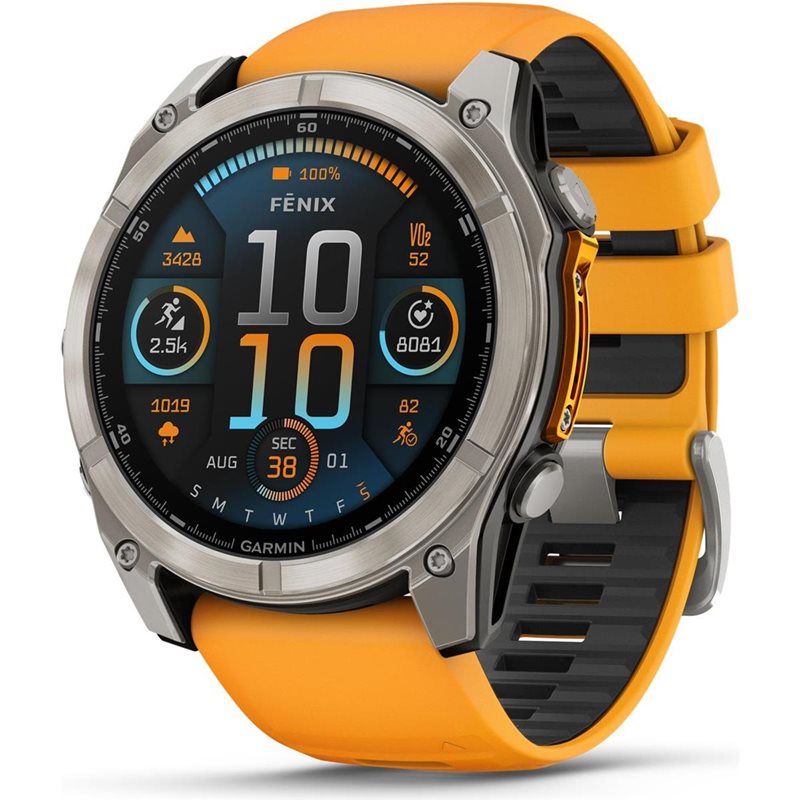 Träningsklocka Garmin Fenix 8 Amoled Sapphire 51mm grey/orange