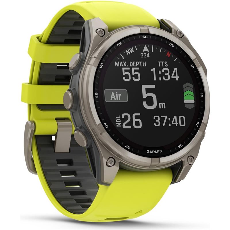 Träningsklocka Garmin Fenix 8 Sapphire Solar 47mm grey/yellow