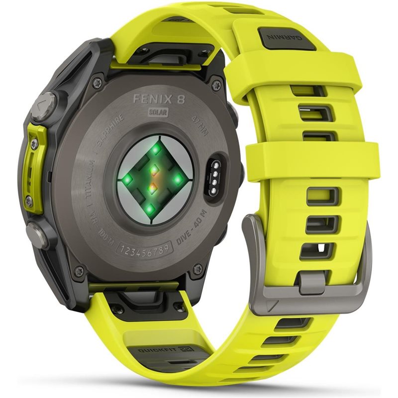 Träningsklocka Garmin Fenix 8 Sapphire Solar 51mm grey/yellow