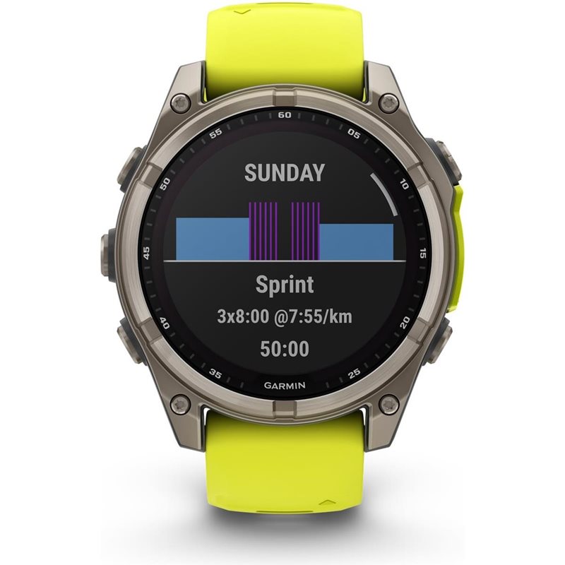 Träningsklocka Garmin Fenix 8 Sapphire Solar 51mm grey/yellow