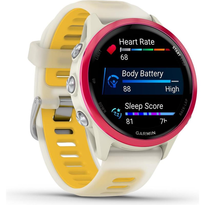 Träningsklocka Garmin Forerunner 570 - 42mm Bone/Raspberry/Mango