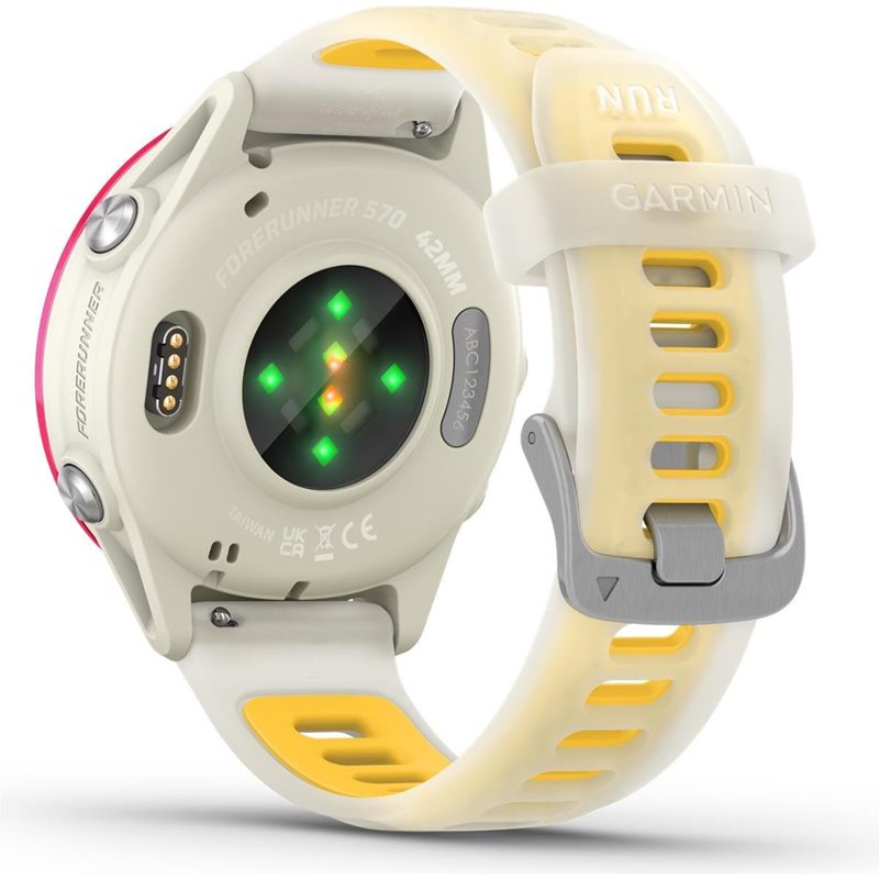 Träningsklocka Garmin Forerunner 570 - 42mm Bone/Raspberry/Mango