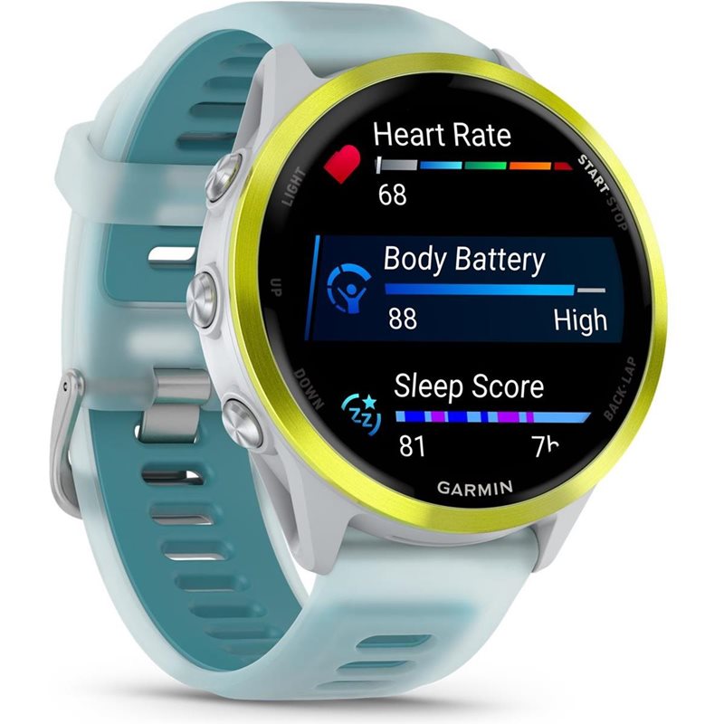 Träningsklocka Garmin Forerunner 570 - 47mm Whitestone/Amp Yellow