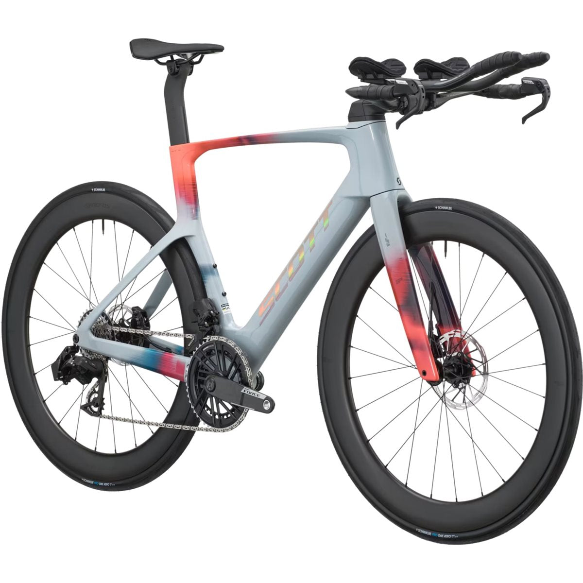 Triathloncykel Scott Foil RC TRI Narwal Grey/Gloaming Orange