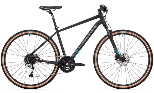 Hybridcykel Rock Machine Crossride 700 Svart/Grå/Blå