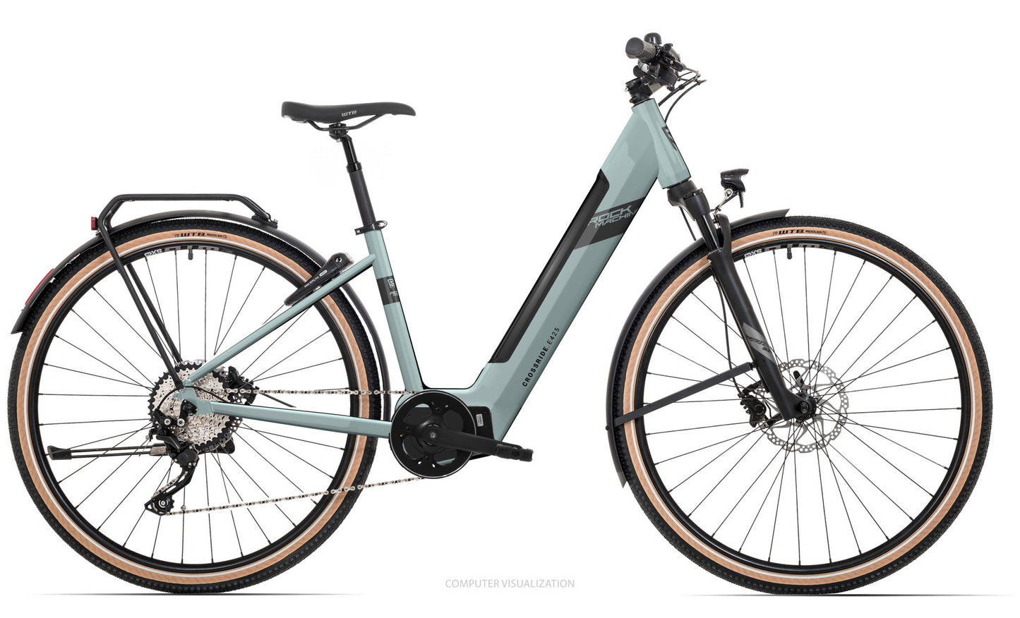 Elcykel Hybrid Rock Machine Crossride E425 Touring Grå