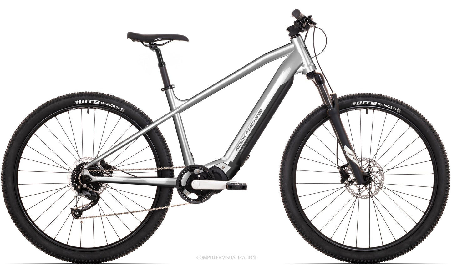 El-MTB Rock Machine Torrent E30-29 Silver/Svart