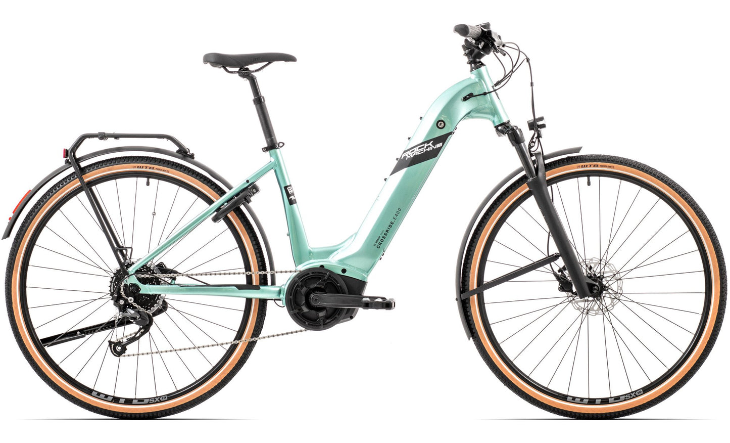 Elcykel Hybrid Rock Machine Crossride E400 B Touring Grön