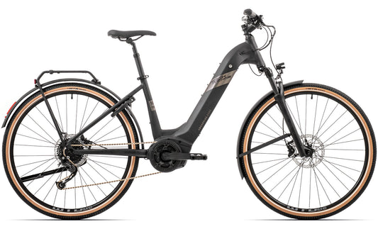 Elcykel Hybrid Rock Machine Crossride E500 B Touring Svart/Grå/Gul