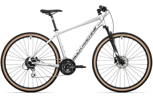 Hybridcykel Rock Machine Crossride 300 silver/svart/grå
