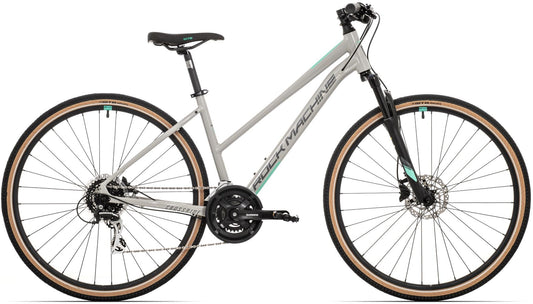 Hybridcykel Rock Machine Crossride 300 dam grå/grön