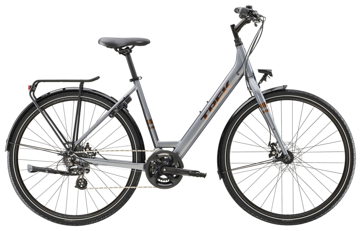 Hybridcykel Trek Verve 1 Eq Lowstep Dam Grå