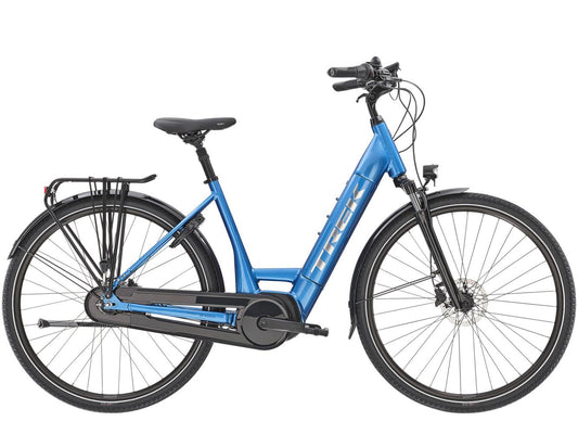 Elcykel Trek District+ 6 Lowstep 400wh Dam Blå