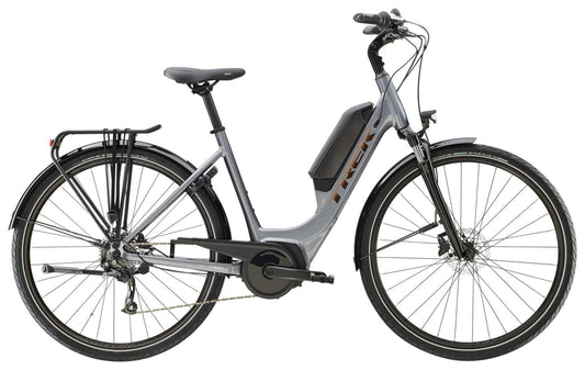 Elcykel Trek Verve+ 1 Lowstep Dt 400wh Dam Grå