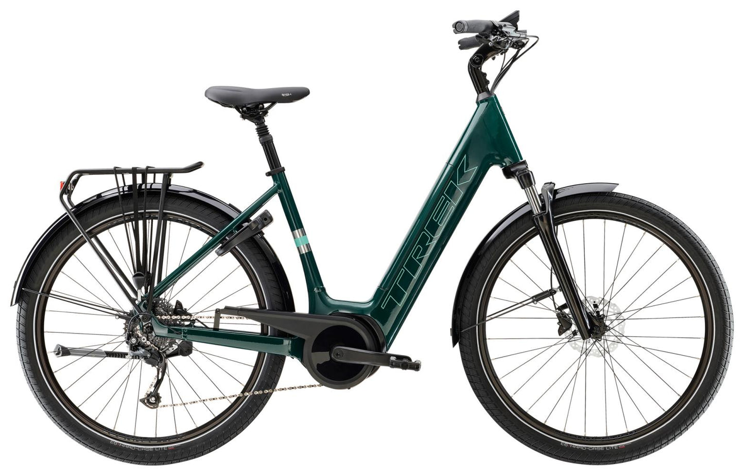 Elcykel Trek Verve+ 3 Lowstep 725wh Dam Grön