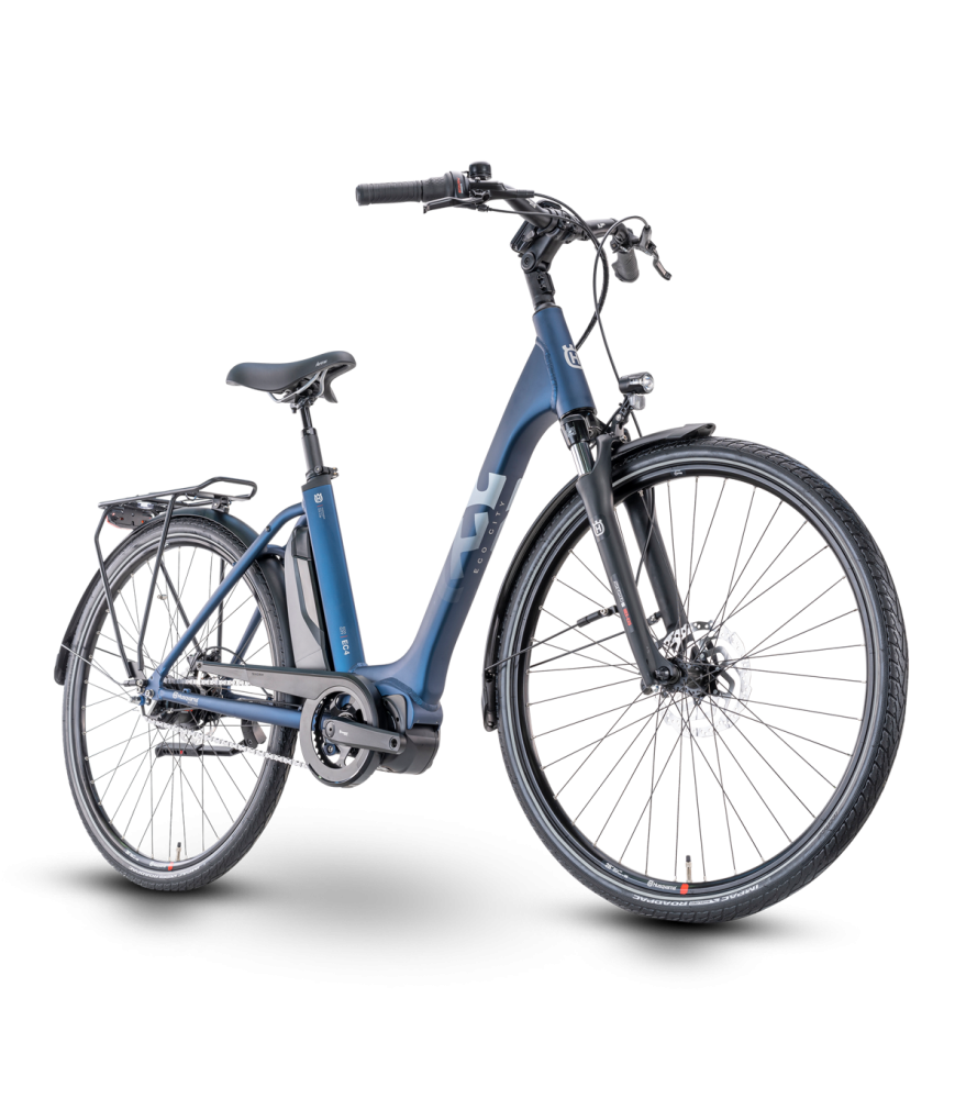 Elcykel Husqvarna Eco City 4 28" Fotbroms blå/vit