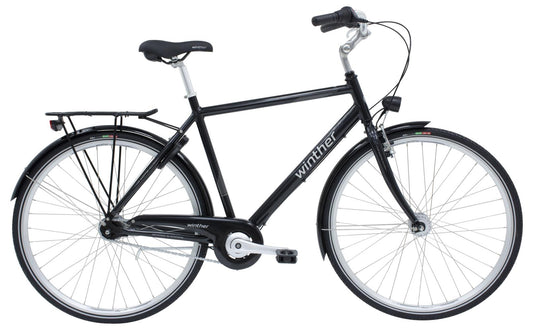 Herrcykel Winther Shopping Alu 7-växlad svart