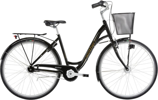 Damcykel Winther Shopping Alu 3-växlad svart/guld