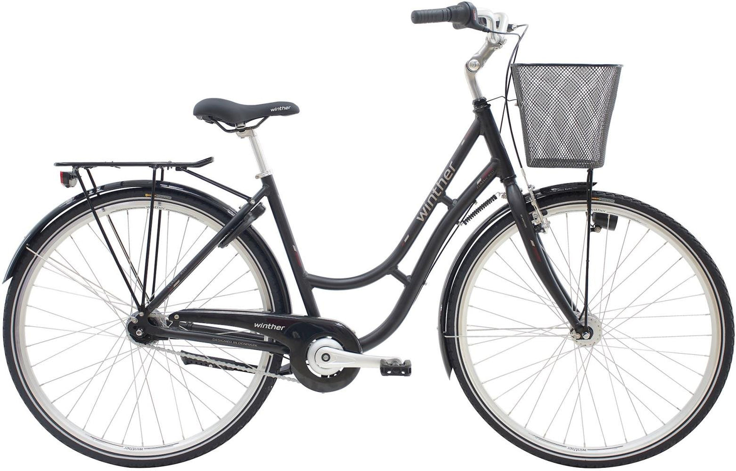 Damcykel Winther Shopping Classic Mattsvart 7-växlad