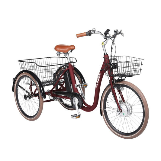 Elcykel Trehjulig Elcykel Evobike Elegant 24 tum 250W 2023 432 Wh - Röd