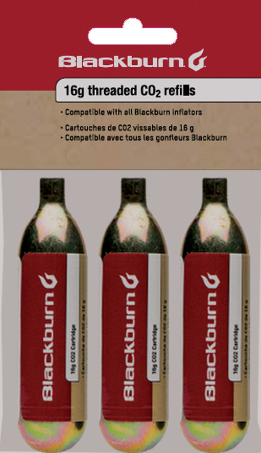 Kolsyrepatron Blackburn CO2 gängad 16 gram 3-pack