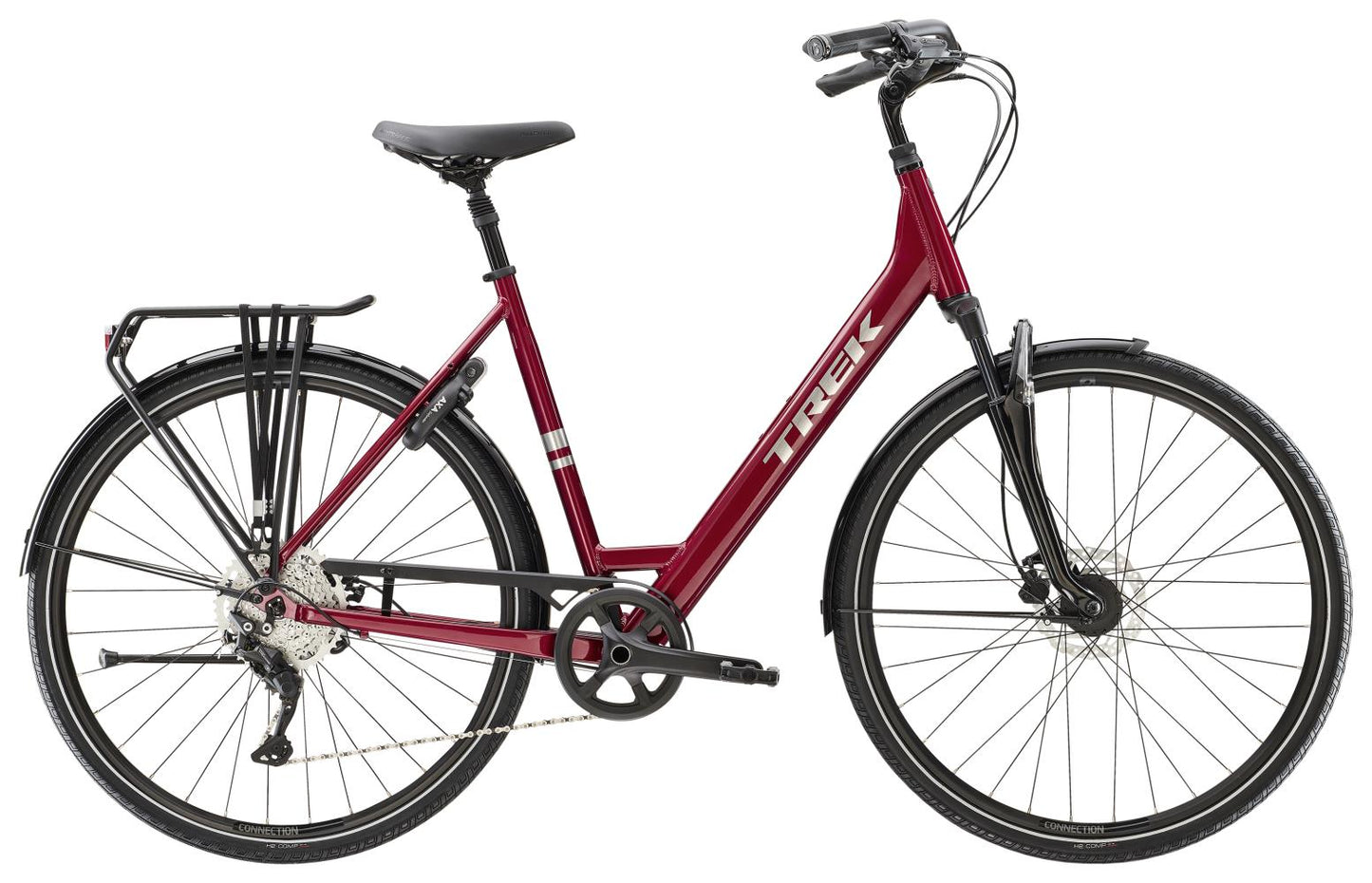Hybridcykel Trek Verve 3 Equipped Lowstep Röd