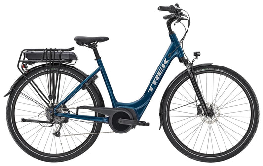 Elcykel Trek Verve+ 1 Lowstep 500 Wh blå