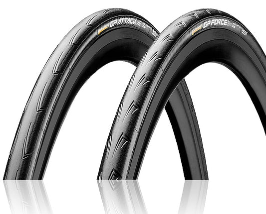Cykeldäck Continental Set Grand Prix Attack & Force Vectran 23-622 svart vikbart