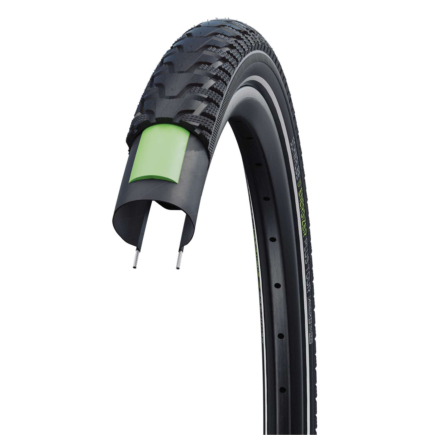 Cykeldäck Schwalbe Energizer Plus Tour ADDIX E GreenGuard 50-622 (28x2.00") Svart/Reflex