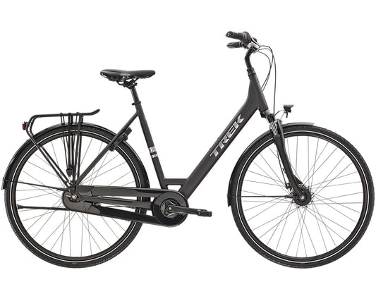 Hybridcykel Trek District 1 Equipped Lowstep svart