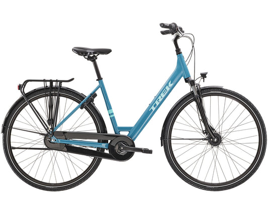 Hybridcykel Trek District 1 Equipped Lowstep blå