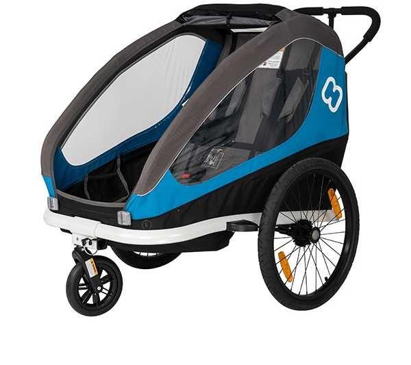 Cykelvagn Hamax Traveller 2 barn blå/grå