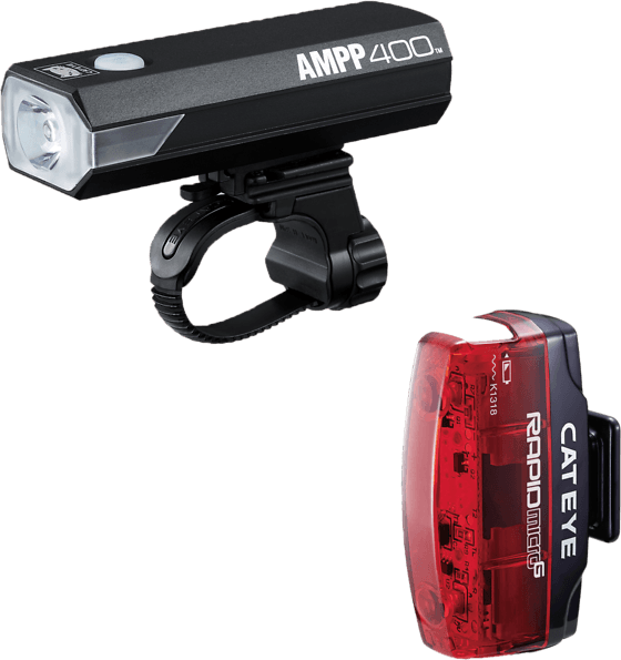 Belysningsset Cateye Ampp400 & Rapid Micro