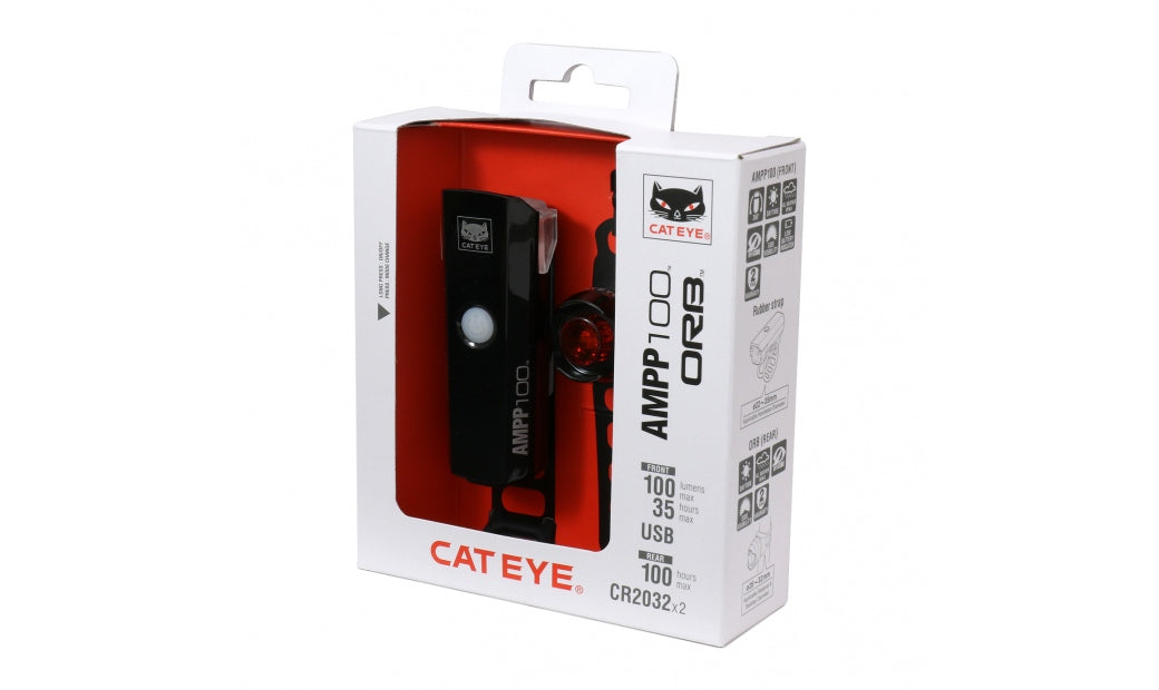 Belysningsset Cateye AMPP100 & ORB Rechargable