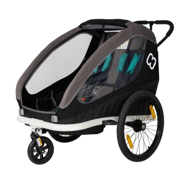Cykelvagn Hamax Traveller 2 barn svart/grå