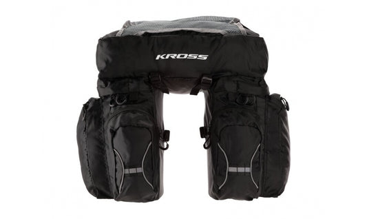 Pakethållarväskor Kross Roamer Triple Rear Bag svart