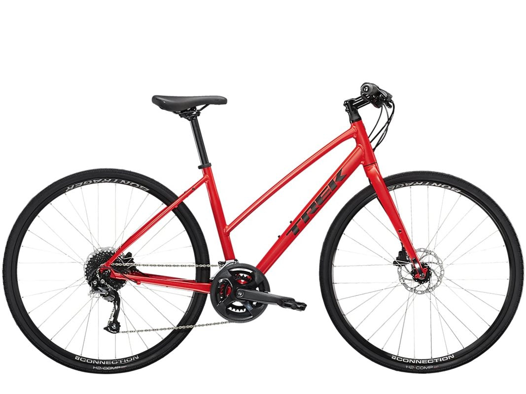 Hybridcykel Trek FX 2 Disc Stagger röd